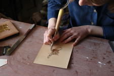 Sarah Davis Hand At Work creating an illuminated letter
