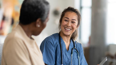 Doctor with patient